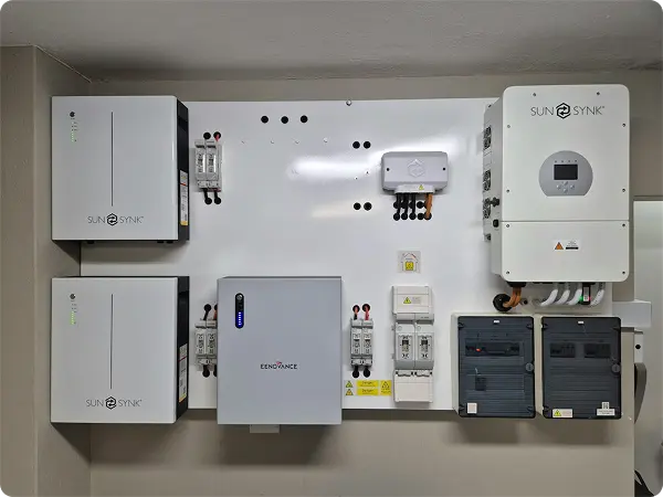 Remote hillside solar installation for off-grid power